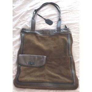 BCBG MAXAZRIA Large‎ Brown Leather Suede Purse Shoulder Bag Brown Hobo Style